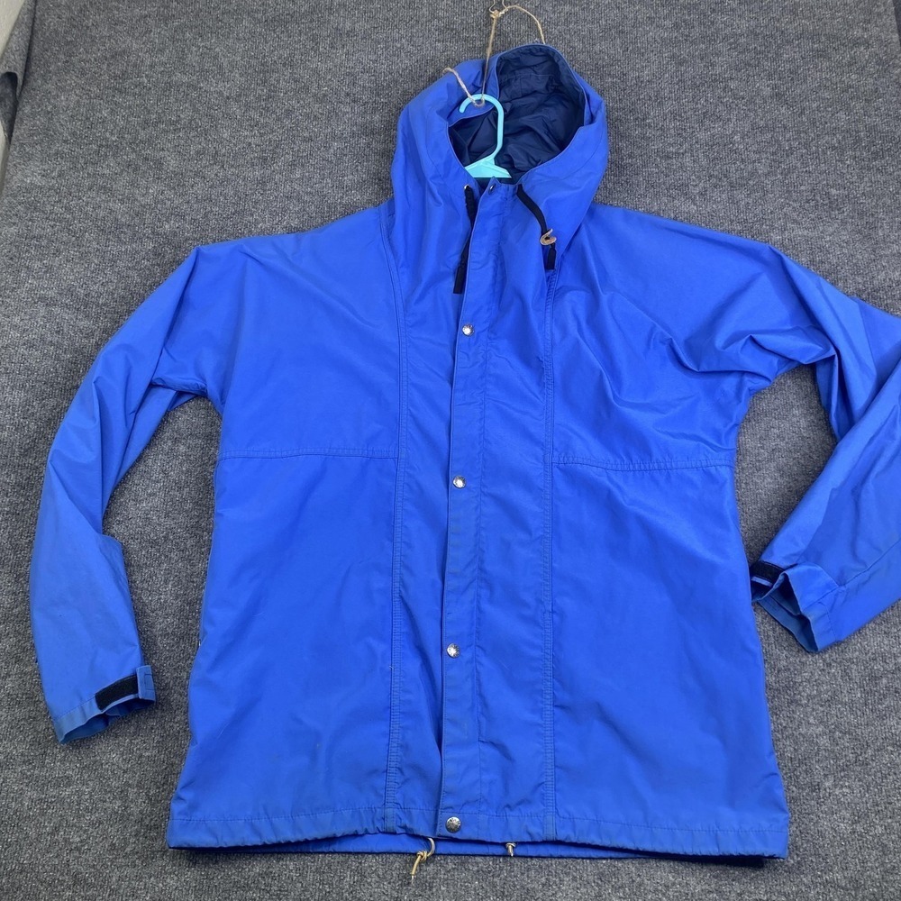 Vintage The North Face Jacket Mens Large Blue Core-Tex Hooded Rain Coat 80s